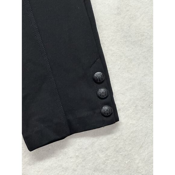 TALBOTS Dress Pants 1X Skinny Ankle Pull On Black Ankle Button Accents Leggings - Picture 2 of 9